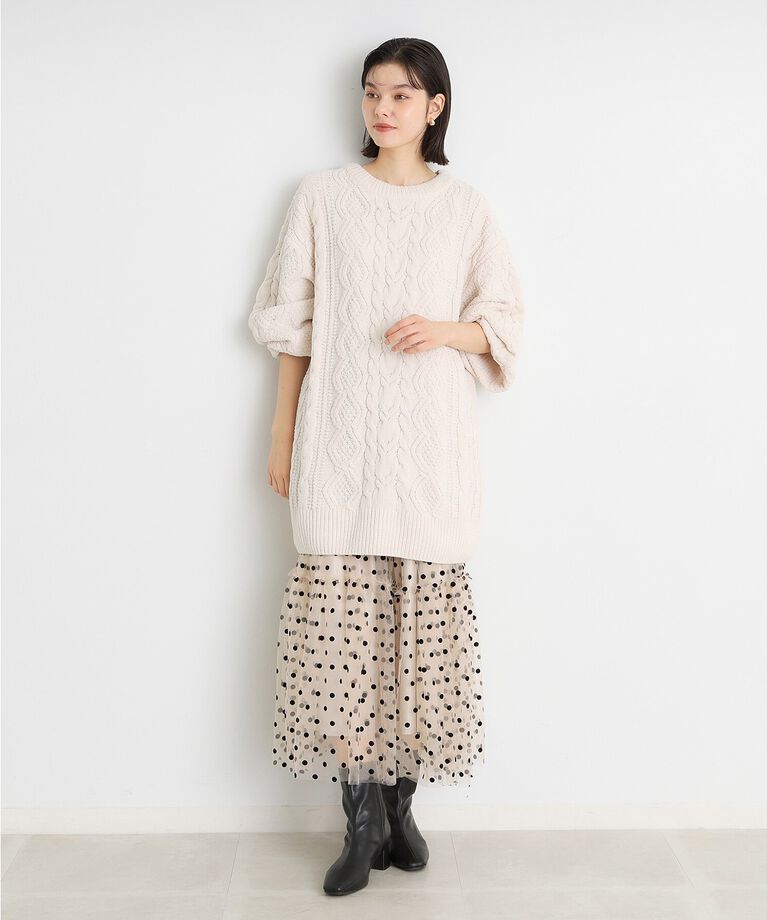THE SHOP TK「マットモールケーブルチュニック【洗える】」|チュニック|