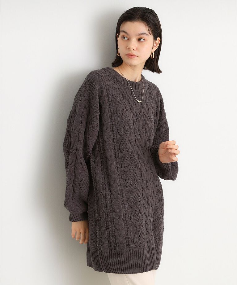 THE SHOP TK「マットモールケーブルチュニック【洗える】」|チュニック|