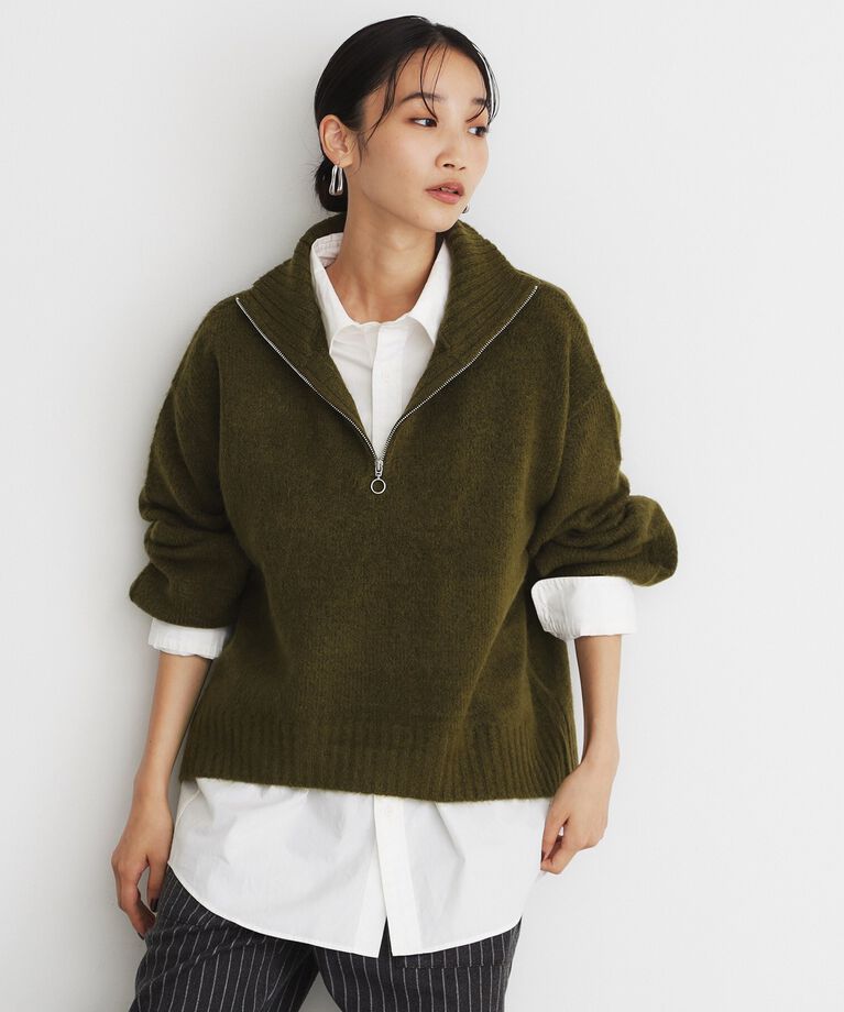THE SHOP TK「ハーフジップリラックスニット」|ニット・セーター|