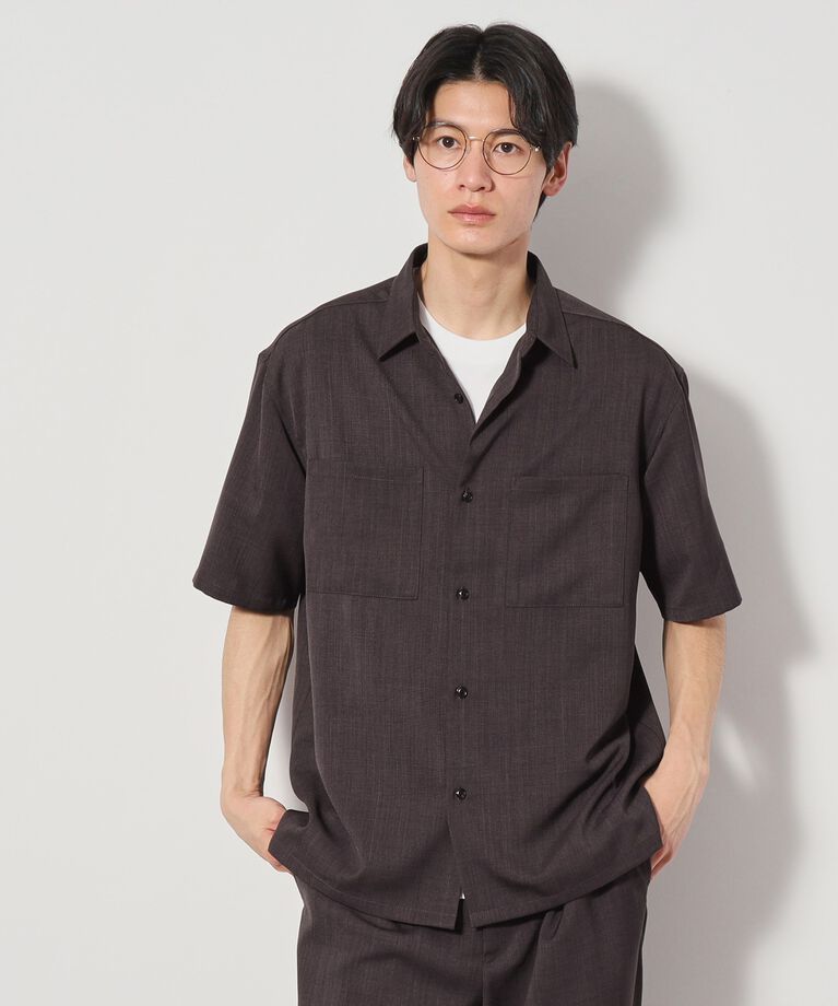 THE SHOP TK「ドライポリ半袖シャツ　セットアップ可/吸水速乾/軽量」|シャツ・ブラウス|チャコールグレー(0