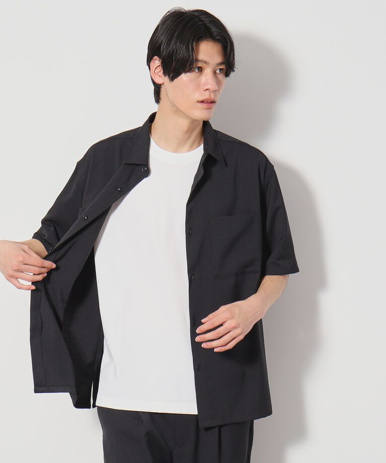 THE SHOP TK「ドライポリ半袖シャツ　セットアップ可/吸水速乾/軽量」|シャツ・ブラウス|ブラック(019)
