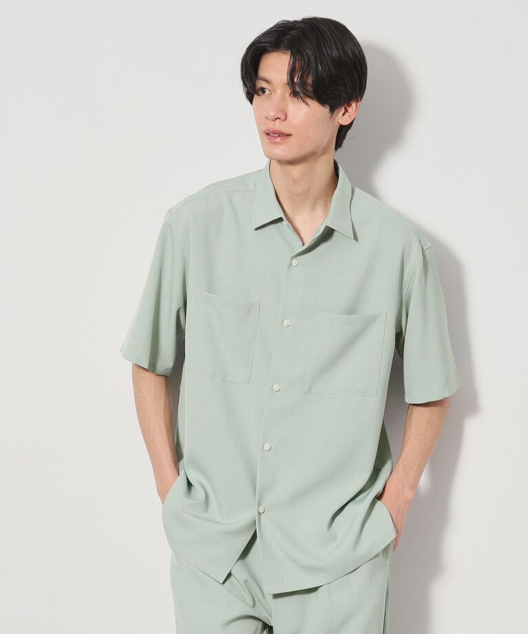 THE SHOP TK「ドライポリ半袖シャツ　セットアップ可/吸水速乾/軽量」|シャツ・ブラウス|ミントグリーン(02