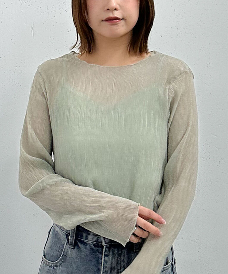 archives「シアー楊柳ＴＯＰＳ／」|カーディガン|GREEN