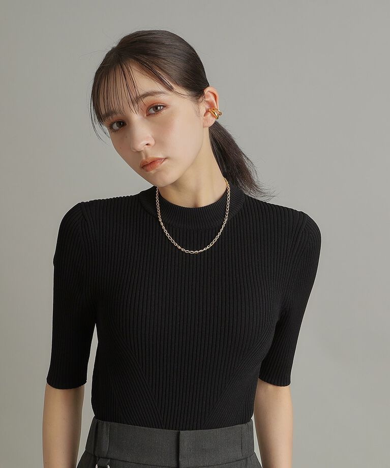 COCOSHNIK ONKITSCH「シルバー デザインチェーン ロングカーブネックレス GP」|ネックレス|