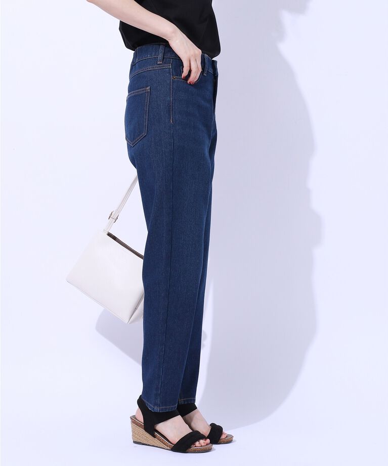 SHOO･LA･RUE「【SS-3L/美脚シルエット】いつでも頼れる デニムテーパードパンツ」|デニム|