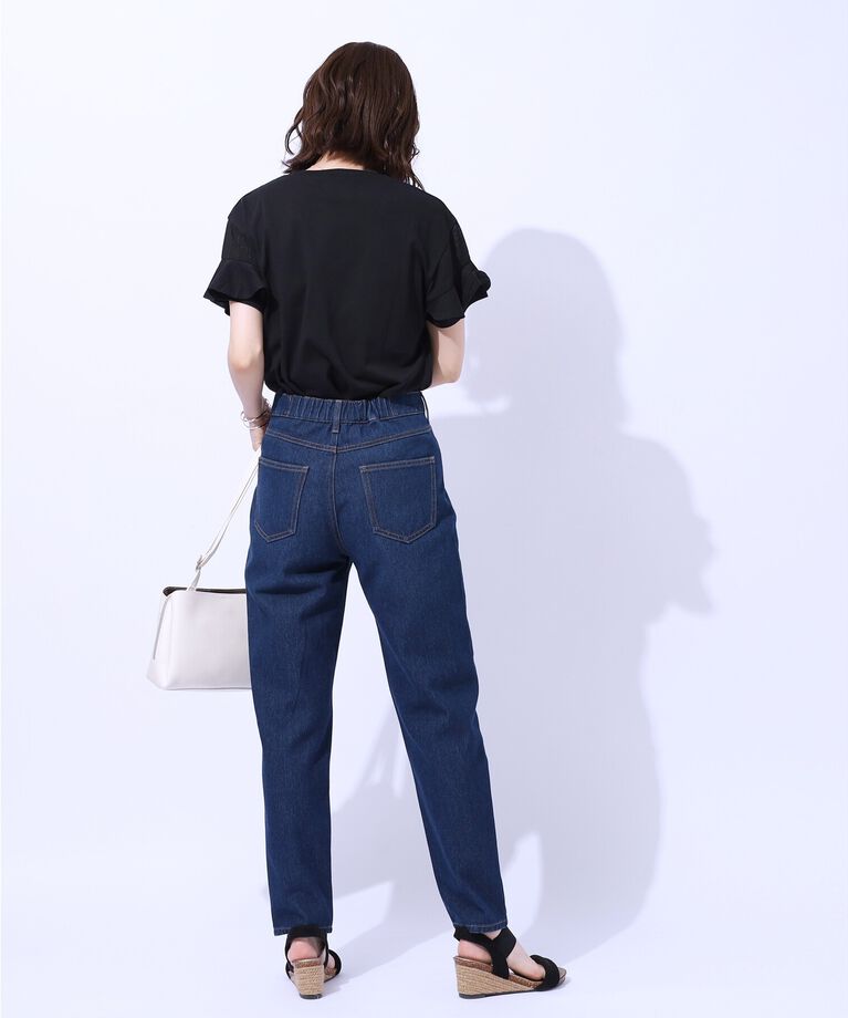 SHOO･LA･RUE「【SS-3L/美脚シルエット】いつでも頼れる デニムテーパードパンツ」|デニム|