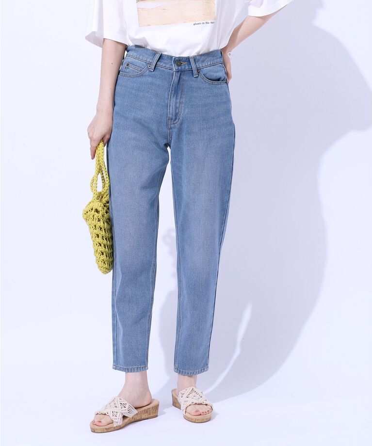 SHOO･LA･RUE「【SS-3L/美脚シルエット】いつでも頼れる デニムテーパードパンツ」|デニム|