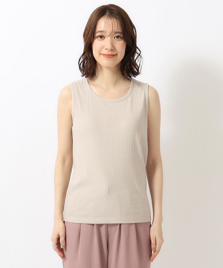 SHOO･LA･RUE「デイリー使いに ランダムテレコ タンクトップ」|キャミソール|