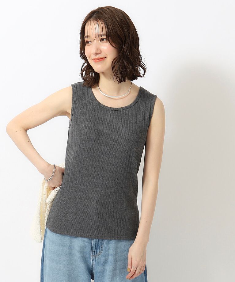 SHOO･LA･RUE「デイリー使いに ランダムテレコ タンクトップ」|キャミソール|