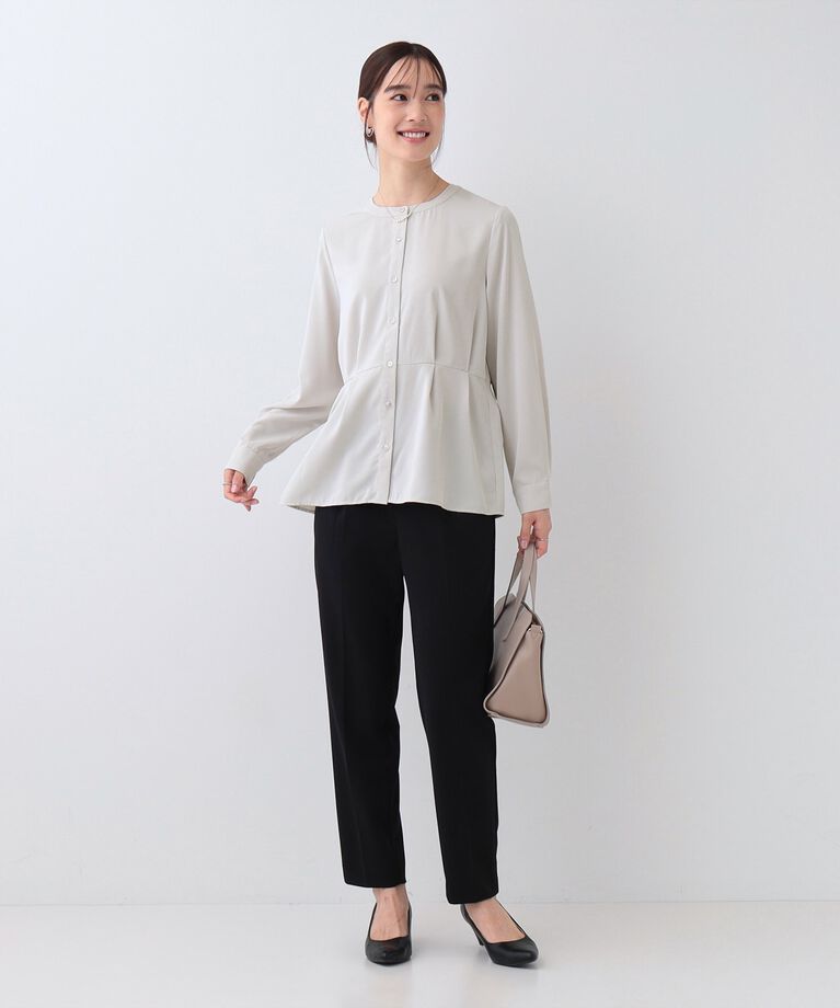 SHOO･LA･RUE「【S-3L】さらり軽やか インせず決まる ペプラムブラウス」|シャツ・ブラウス|