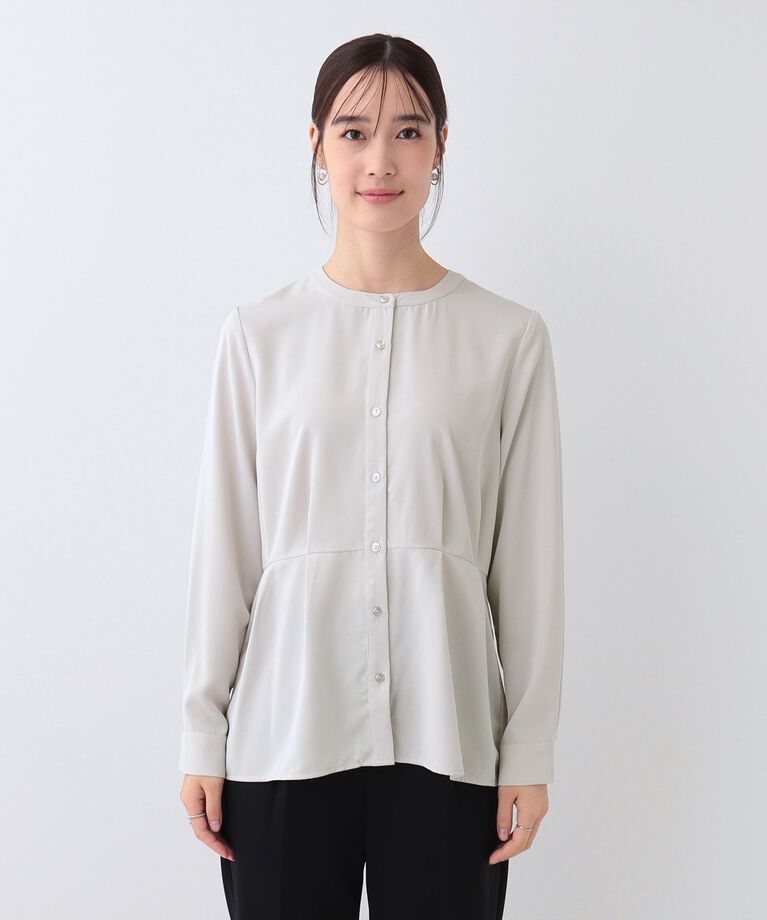 SHOO･LA･RUE「【S-3L】さらり軽やか インせず決まる ペプラムブラウス」|シャツ・ブラウス|
