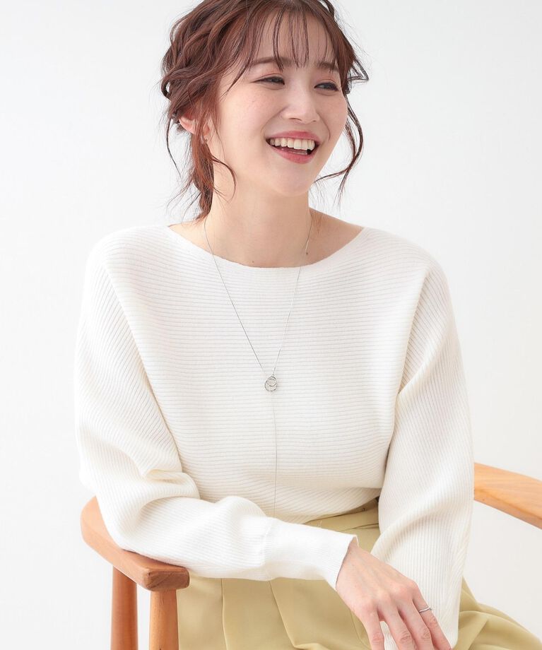SHOO･LA･RUE「【洗える】上品で華やかに アンジェリーナ ドルマンニット」|ニット・セーター|オフホワイト(003
