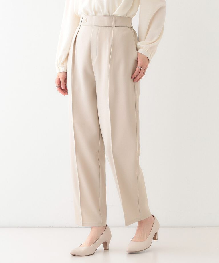 SHOO･LA･RUE「【S-LL】オフィスシーンでも活躍 タックテーパードパンツ」|その他|