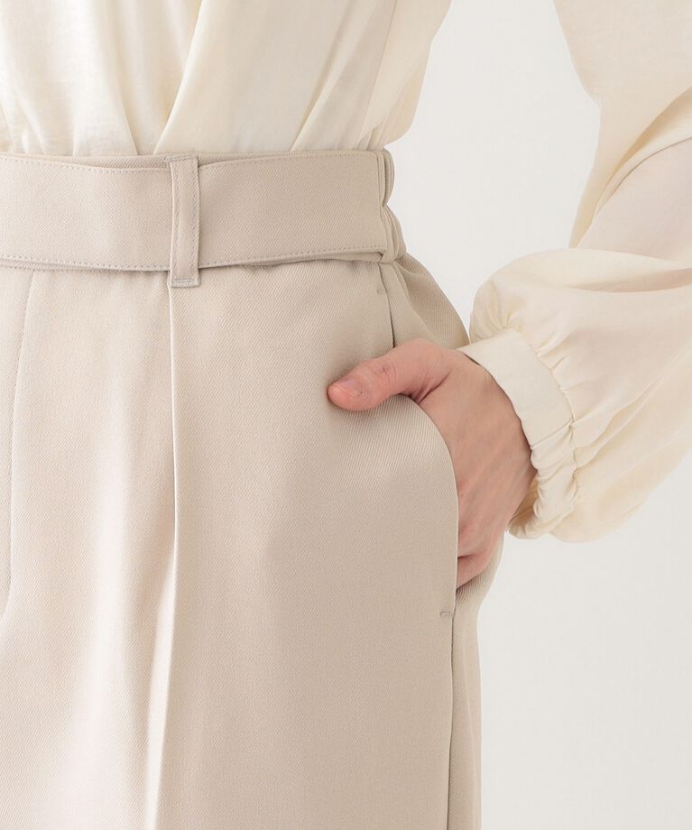 SHOO･LA･RUE「【S-LL】オフィスシーンでも活躍 タックテーパードパンツ」|その他|