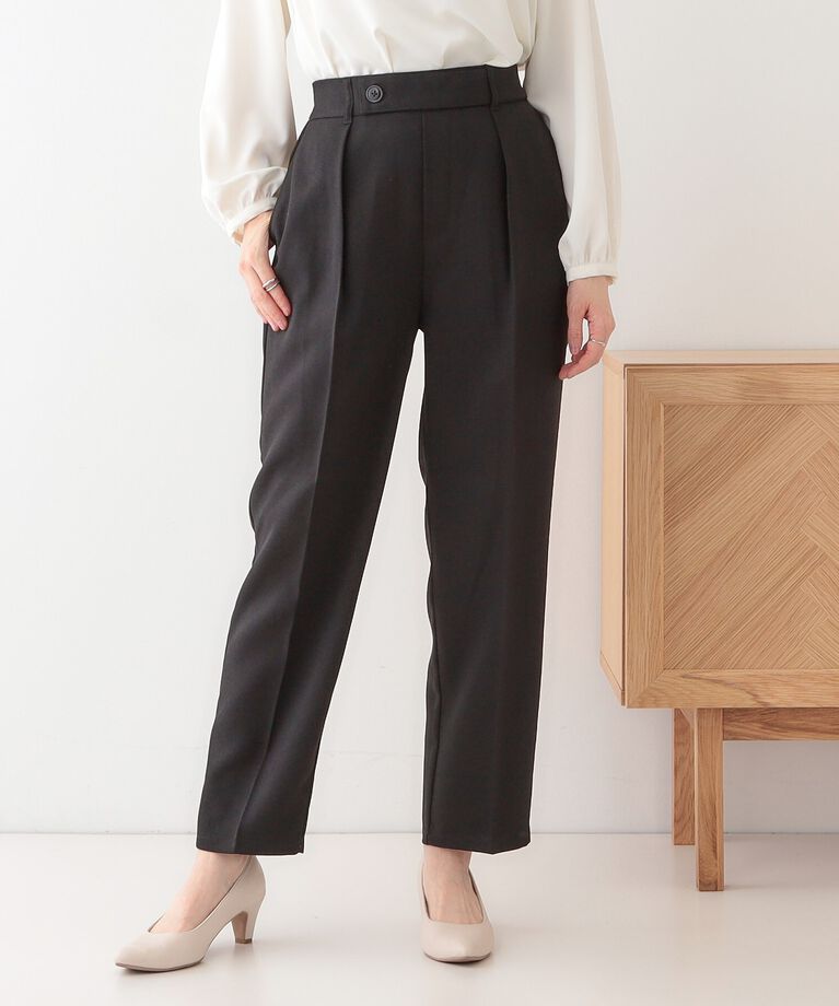 SHOO･LA･RUE「【S-LL】オフィスシーンでも活躍 タックテーパードパンツ」|その他|
