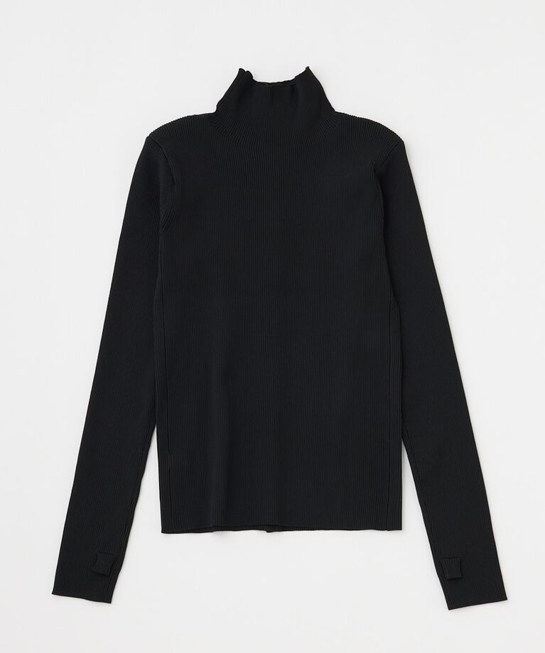 MOUSSY「タートルニット」|ニット・セーター|BLK