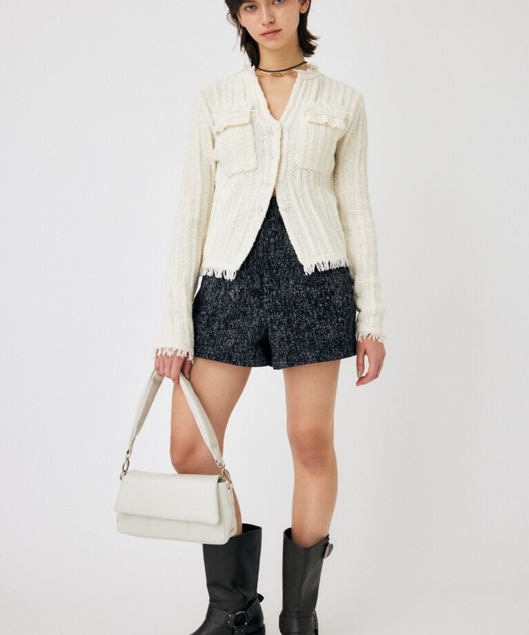 MOUSSY「FRINGE KNIT カーディガン」|カーディガン|