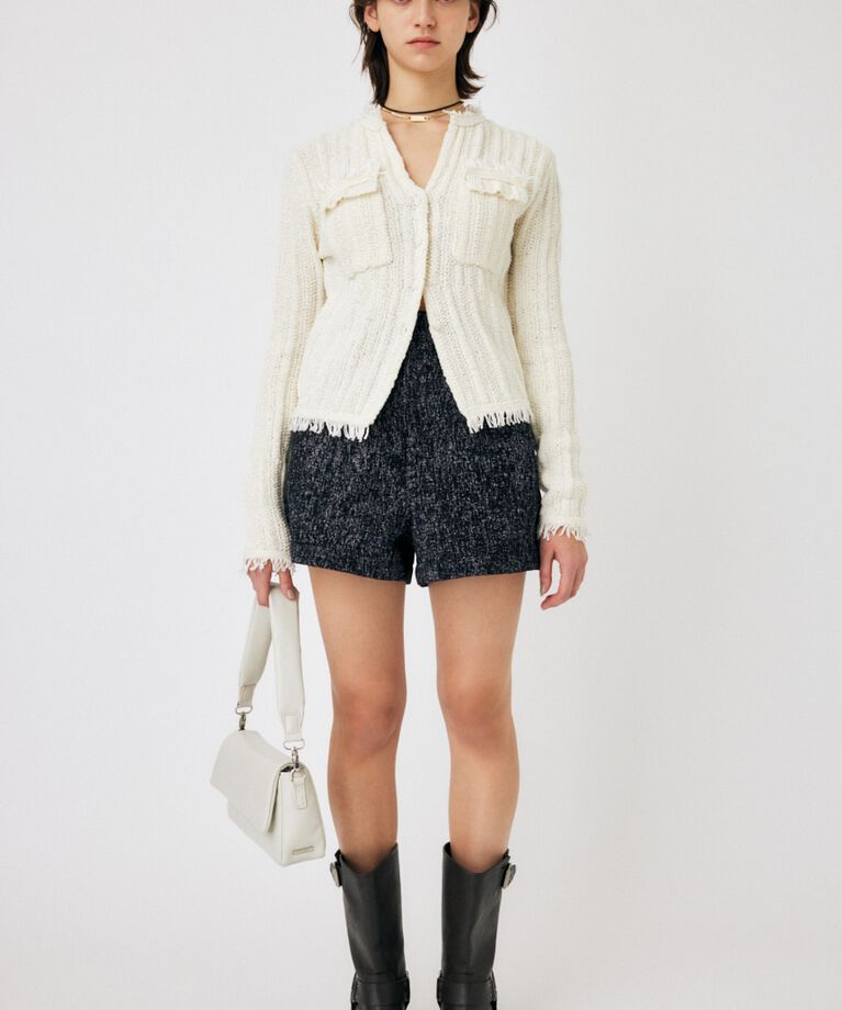 MOUSSY「FRINGE KNIT カーディガン」|カーディガン|