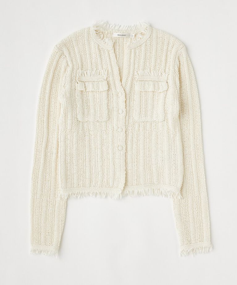 MOUSSY「FRINGE KNIT カーディガン」|カーディガン|