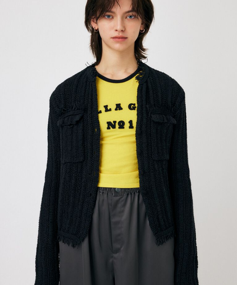 MOUSSY「FRINGE KNIT カーディガン」|カーディガン|