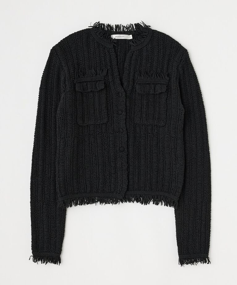 MOUSSY「FRINGE KNIT カーディガン」|カーディガン|