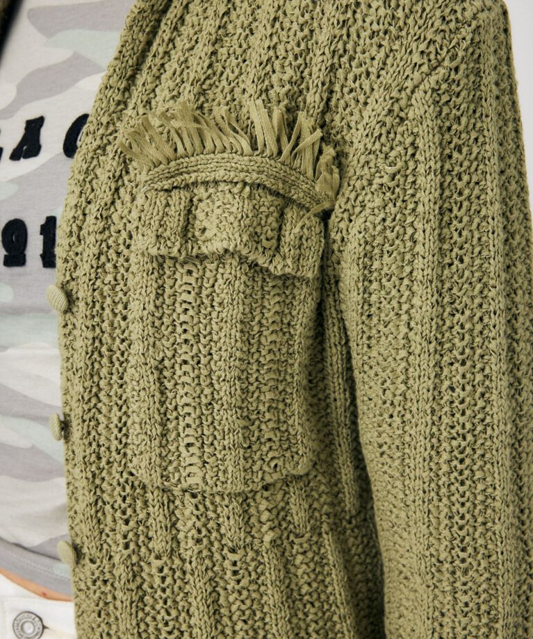 MOUSSY「FRINGE KNIT カーディガン」|カーディガン|