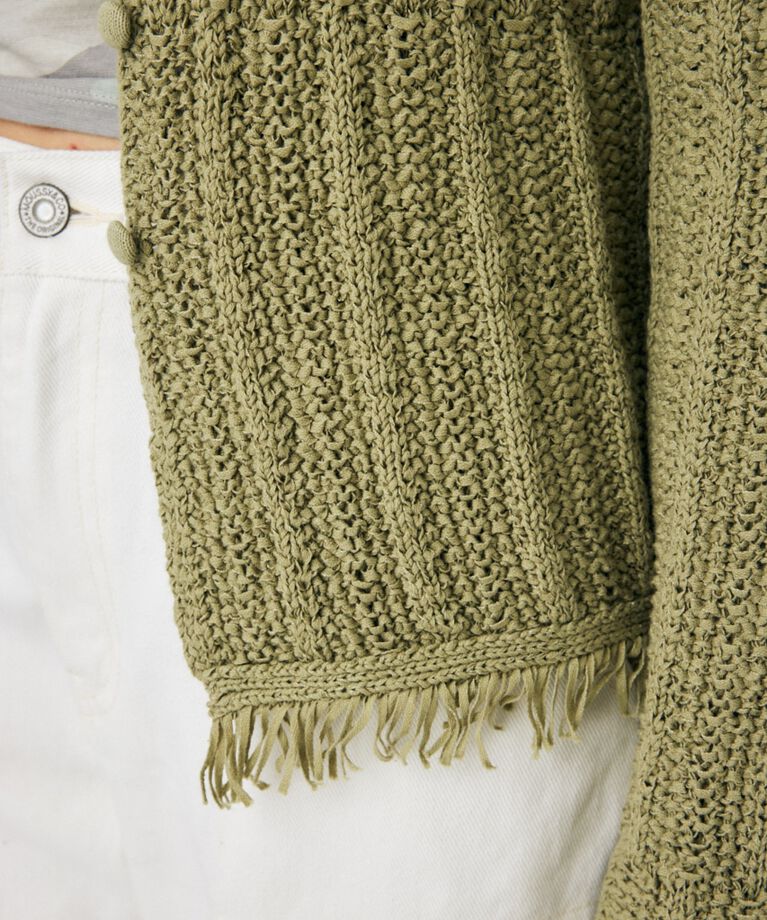 MOUSSY「FRINGE KNIT カーディガン」|カーディガン|