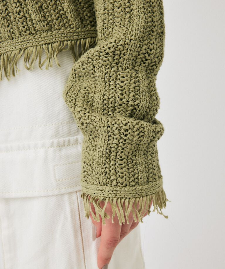 MOUSSY「FRINGE KNIT カーディガン」|カーディガン|