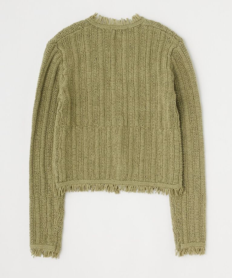 MOUSSY「FRINGE KNIT カーディガン」|カーディガン|