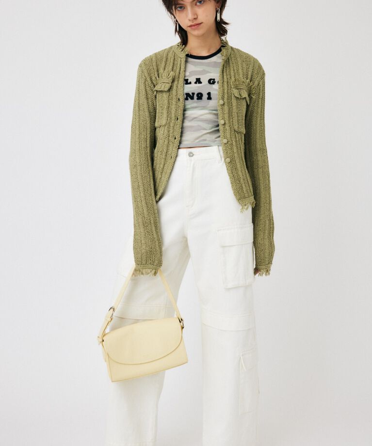 MOUSSY「FRINGE KNIT カーディガン」|カーディガン|