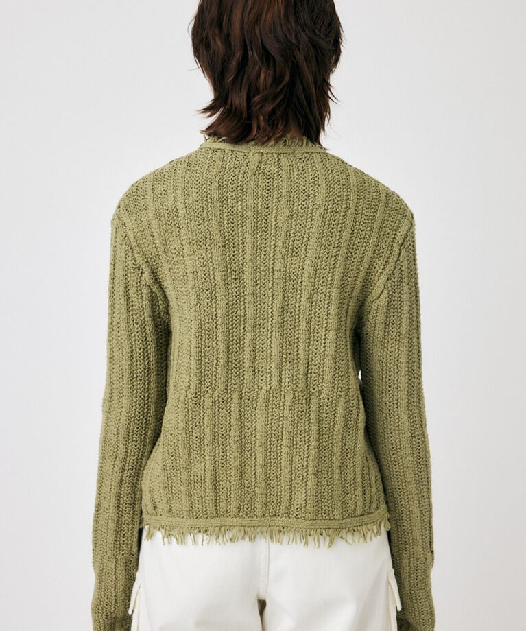 MOUSSY「FRINGE KNIT カーディガン」|カーディガン|