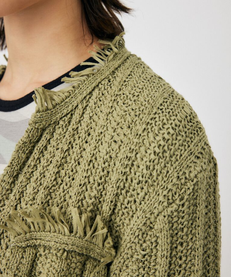 MOUSSY「FRINGE KNIT カーディガン」|カーディガン|