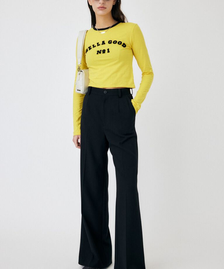 MOUSSY「CENTER PRESS FLARE パンツ」|その他|BLK