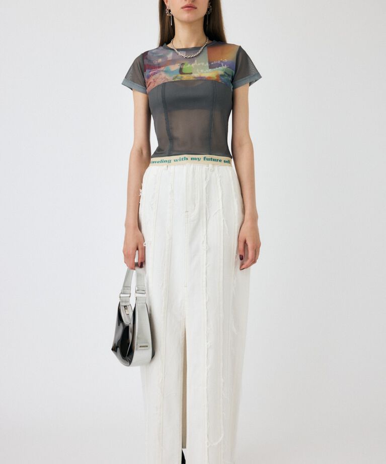 MOUSSY「FRONT SLIT FRINGE スカート」|スカート|