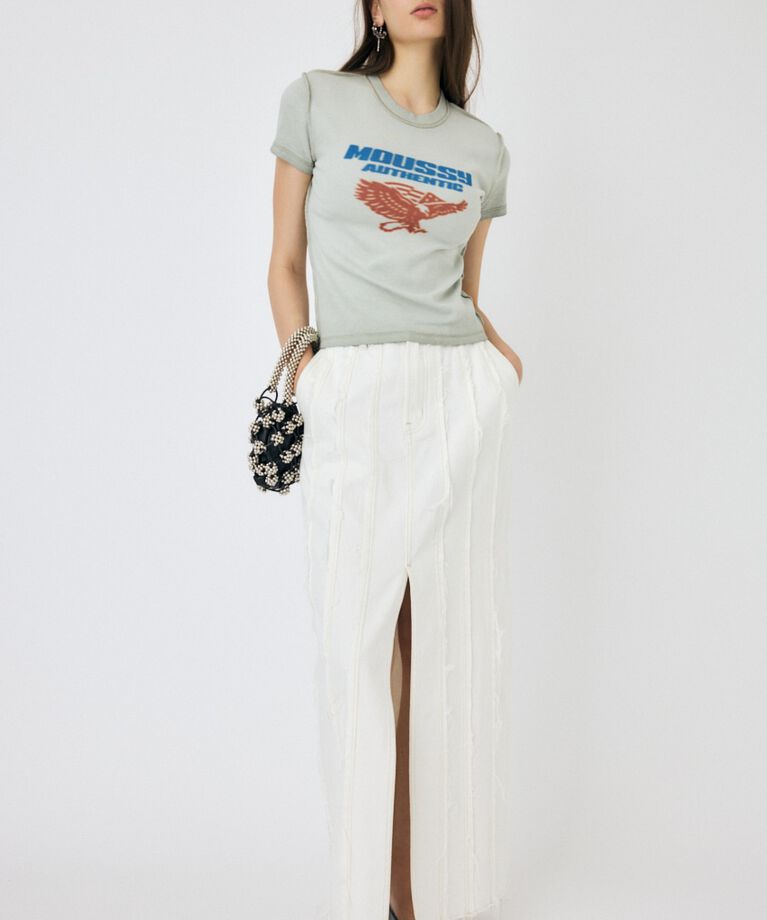 MOUSSY「FRONT SLIT FRINGE スカート」|スカート|