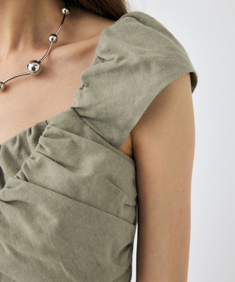 MOUSSY「LAYERED GATHERED ブラウス」|シャツ・ブラウス|