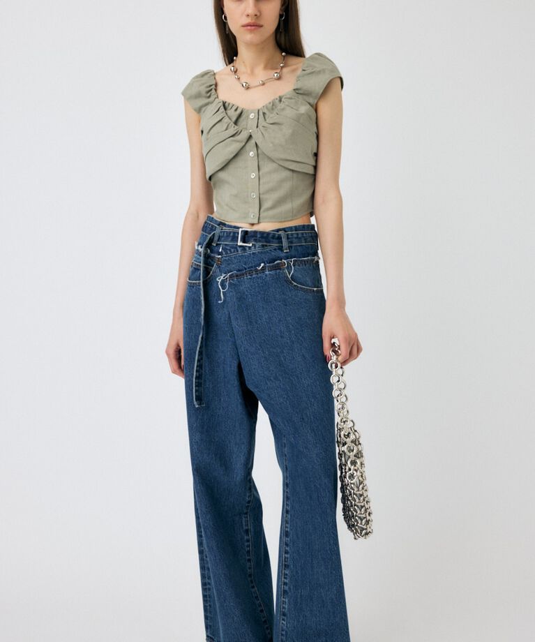 MOUSSY「LAYERED GATHERED ブラウス」|シャツ・ブラウス|