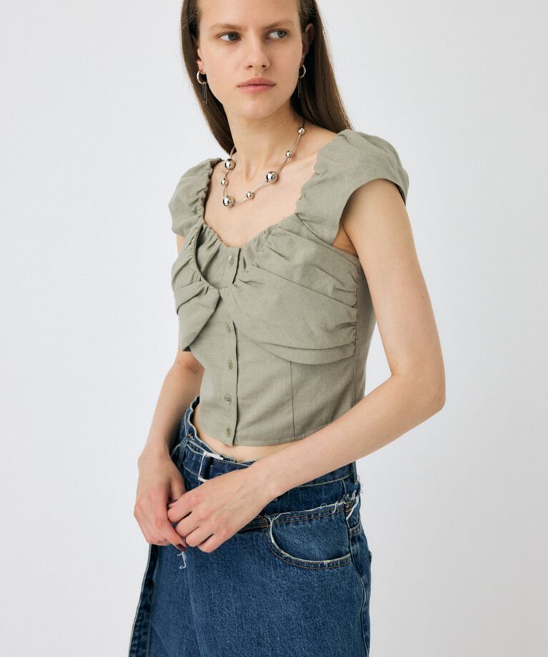 MOUSSY「LAYERED GATHERED ブラウス」|シャツ・ブラウス|