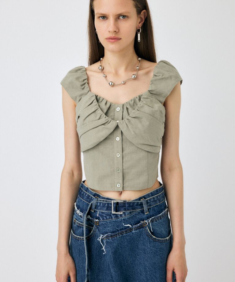 MOUSSY「LAYERED GATHERED ブラウス」|シャツ・ブラウス|