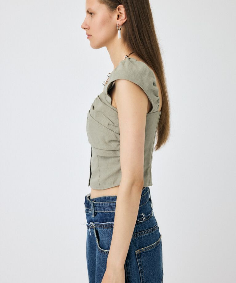 MOUSSY「LAYERED GATHERED ブラウス」|シャツ・ブラウス|