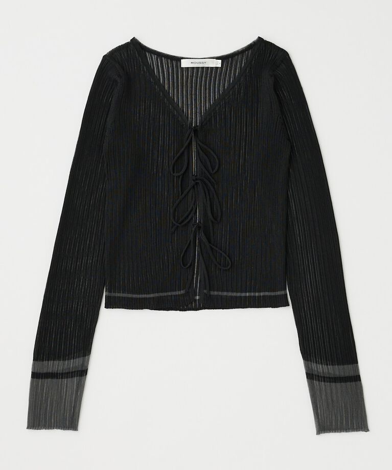 MOUSSY「FRONT TIE シアーカーディガン」|カーディガン|