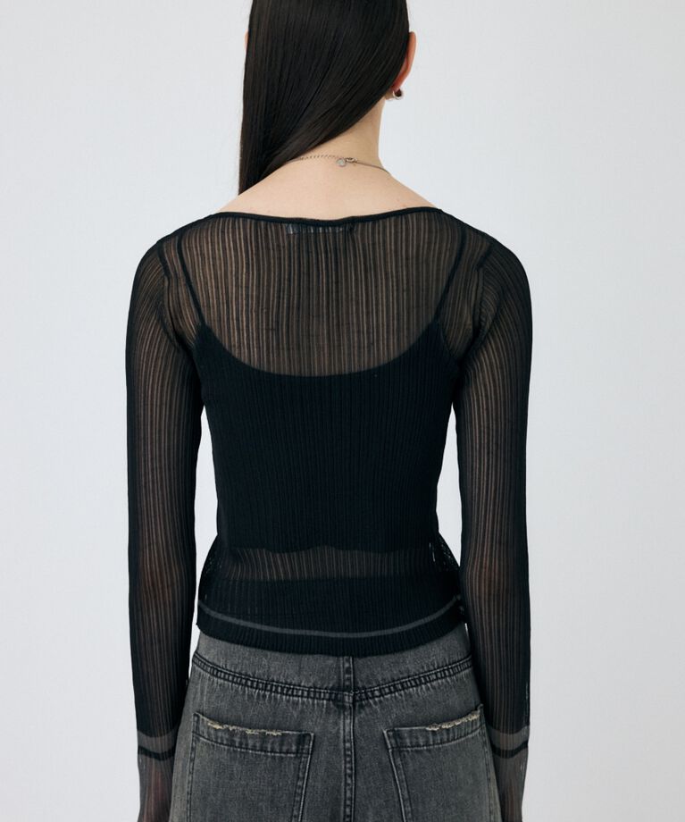 MOUSSY「FRONT TIE シアーカーディガン」|カーディガン|