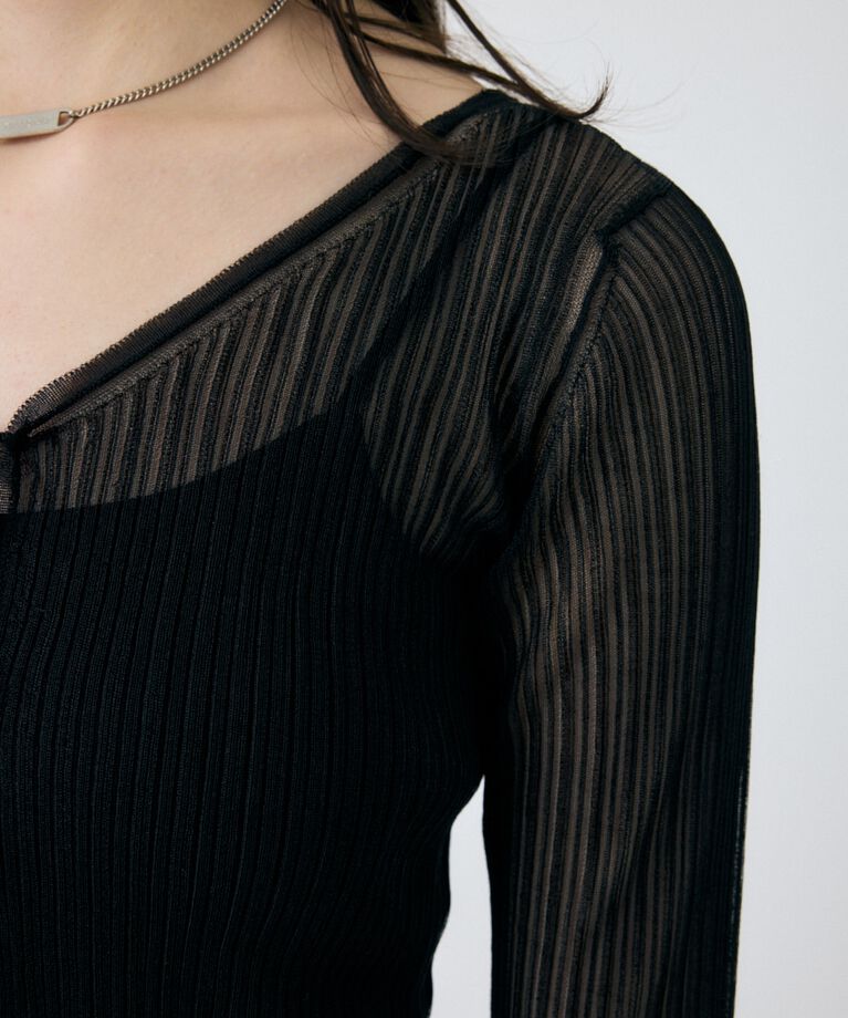 MOUSSY「FRONT TIE シアーカーディガン」|カーディガン|