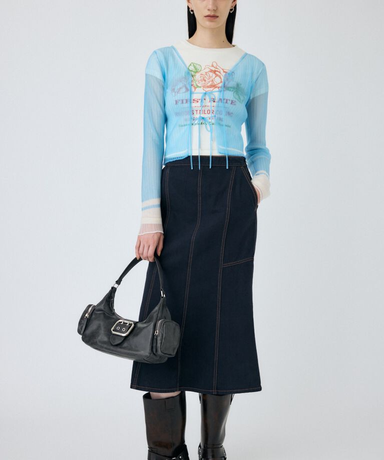 MOUSSY「FRONT TIE シアーカーディガン」|カーディガン|