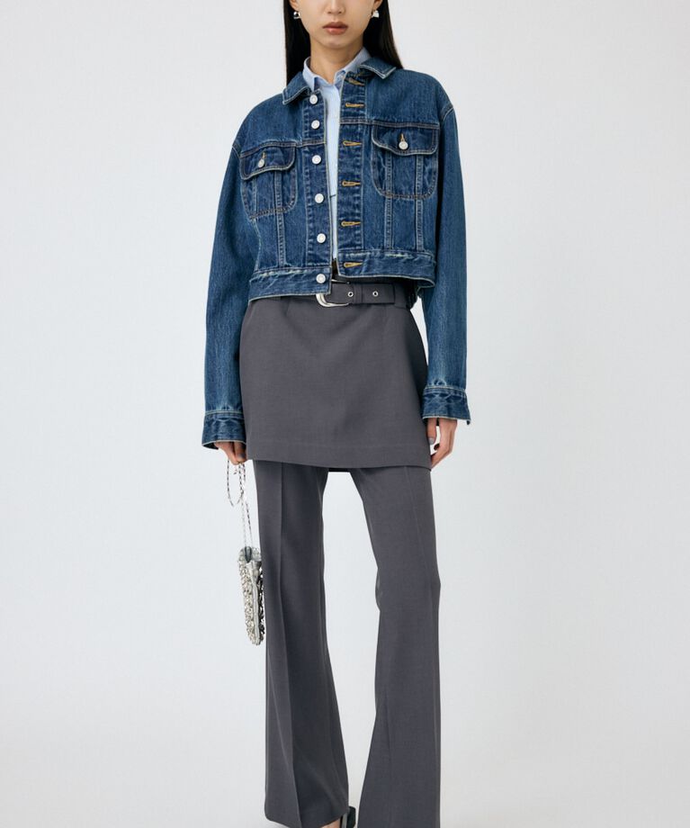 MOUSSY「LOWRISE SKIRT LAYERED フレア」|その他|GRY