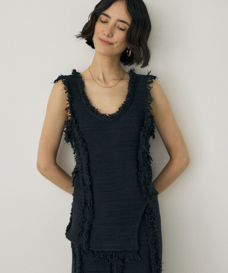 MOUSSY「ツイードニットタンクトップ　オーガニックコットン使用」|タンクトップ|