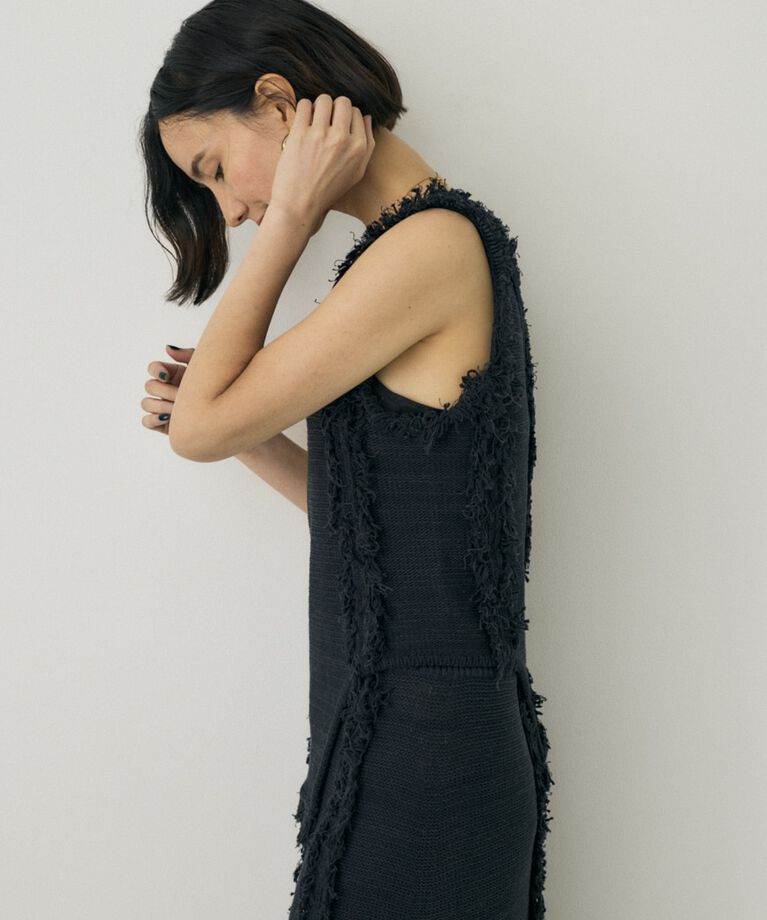 MOUSSY「ツイードニットタンクトップ　オーガニックコットン使用」|タンクトップ|