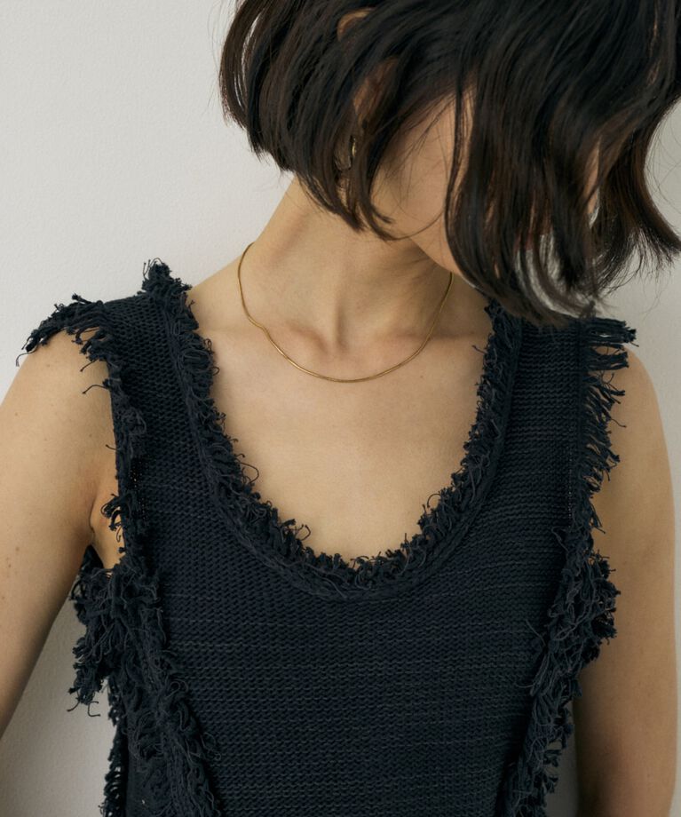 MOUSSY「ツイードニットタンクトップ　オーガニックコットン使用」|タンクトップ|
