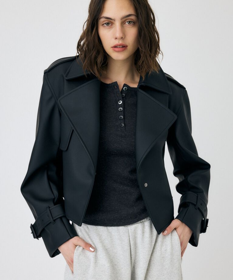 MOUSSY「F/LEATHER SHORT トレンチジャケット」|その他|