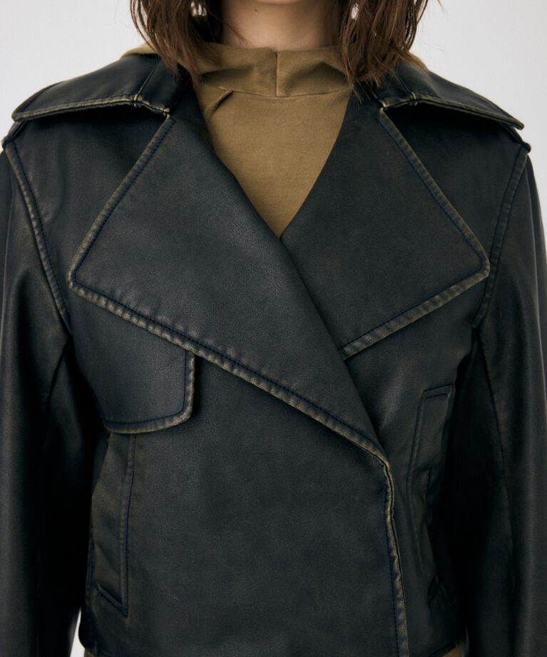 MOUSSY「F/LEATHER SHORT トレンチジャケット」|その他|